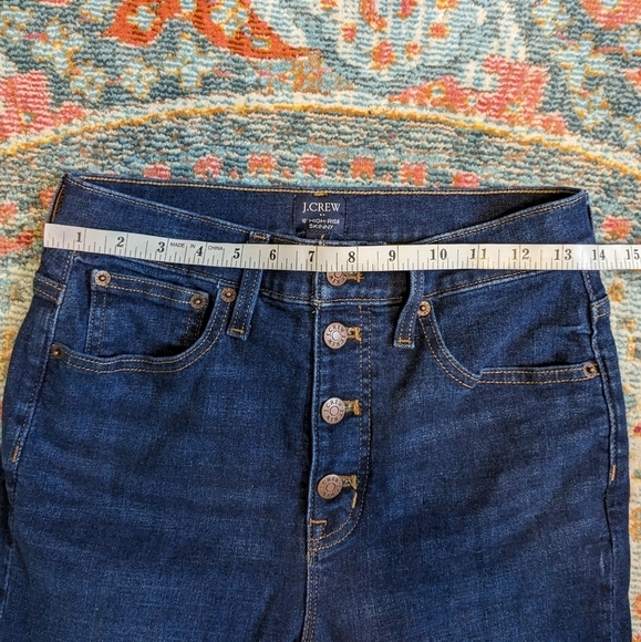 J. Crew 10" High Rise Skinny Button Fly Dark Wash Jean Size 27 - Picture 8 of 11